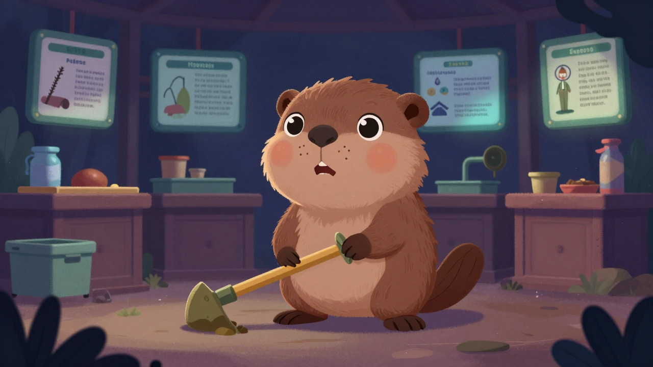 수렵장작업원 직업 종사자가 업무를 수행하는 모습