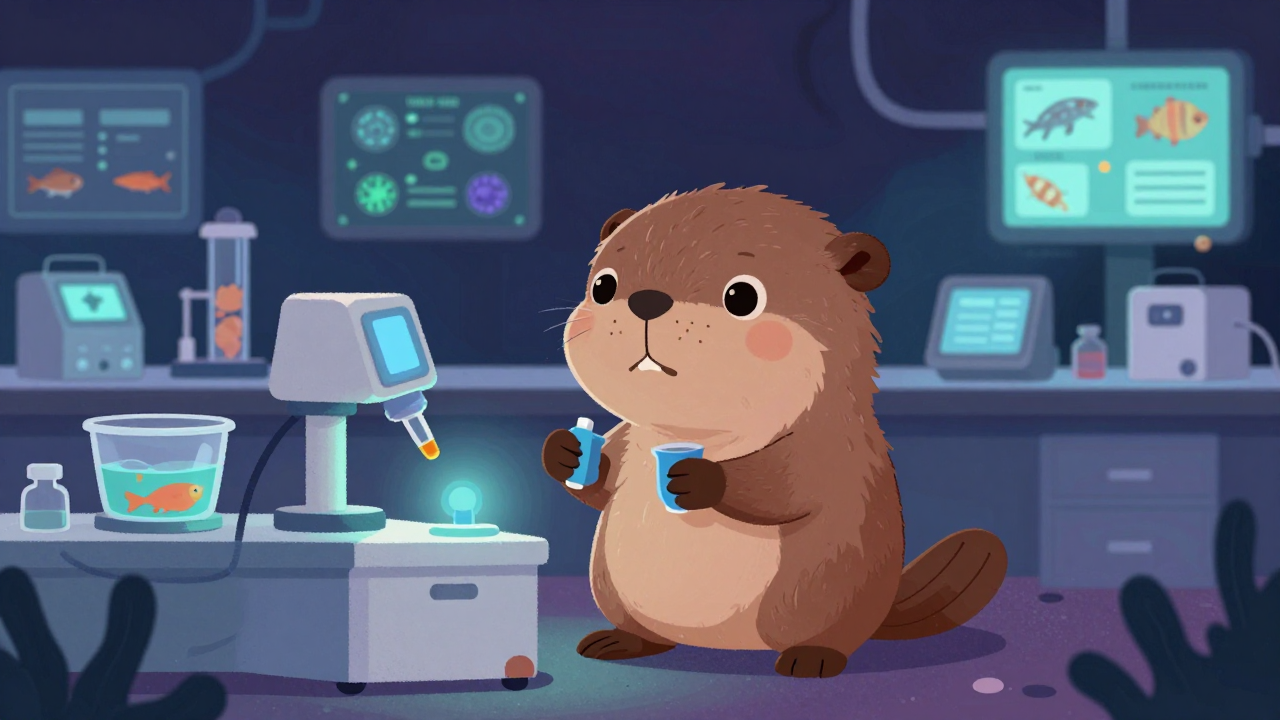 수산식품위생연구원 직업 종사자가 업무를 수행하는 모습