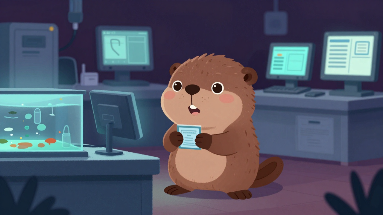 수산종묘관리기사 직업 종사자가 업무를 수행하는 모습