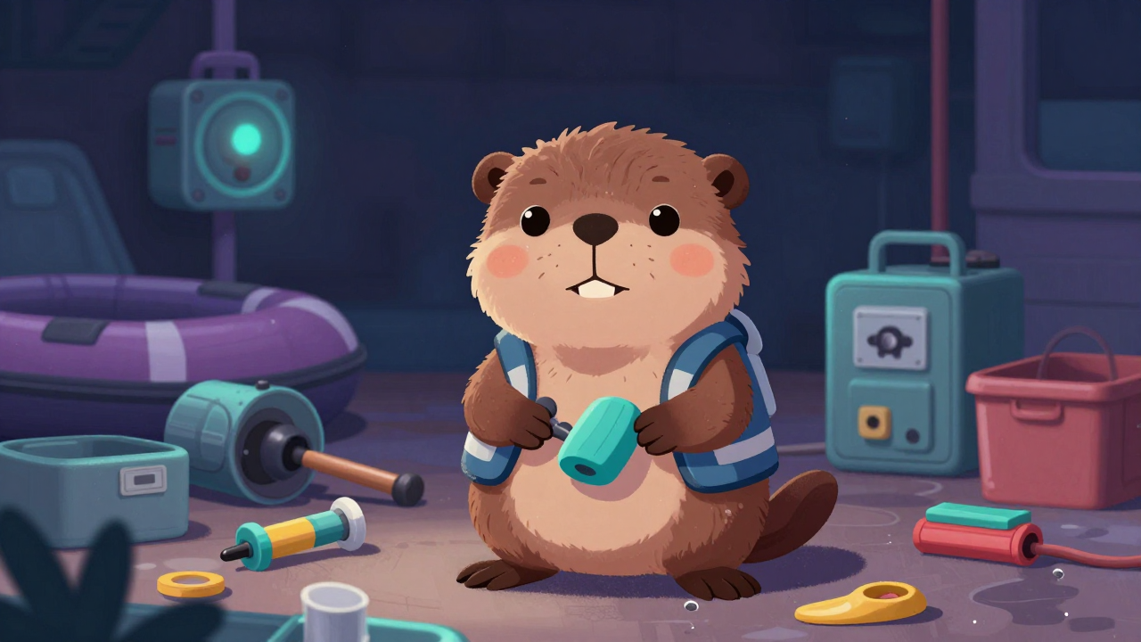 수상레저기구정비원 직업 종사자가 업무를 수행하는 모습