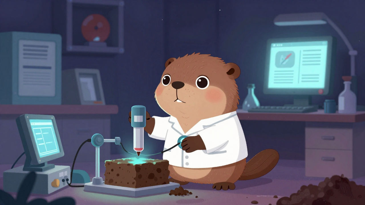 수자원시설지반구조연구원 직업 종사자가 업무를 수행하는 모습