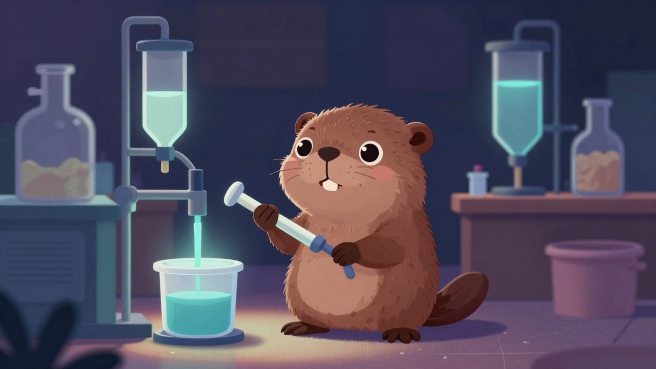 수지가공조액원 직업 종사자가 업무를 수행하는 모습