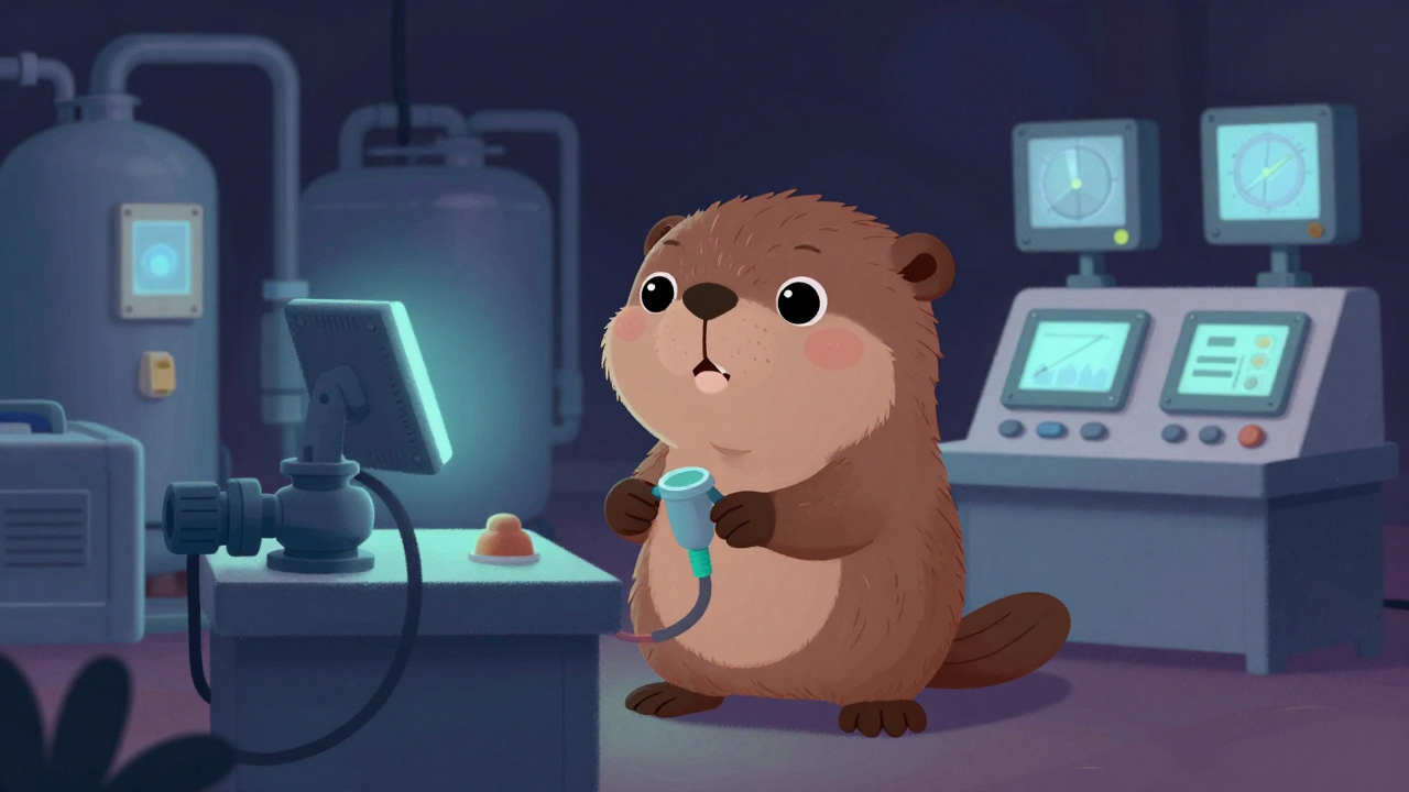 슈트조작원 직업 종사자가 업무를 수행하는 모습