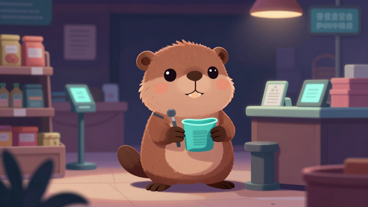 슈퍼마켓판매원 직업 종사자가 업무를 수행하는 모습