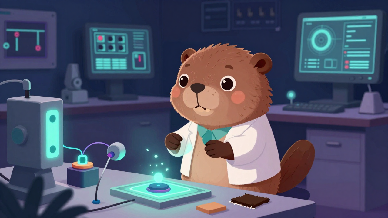 스마트섬유연구원 직업 종사자가 업무를 수행하는 모습