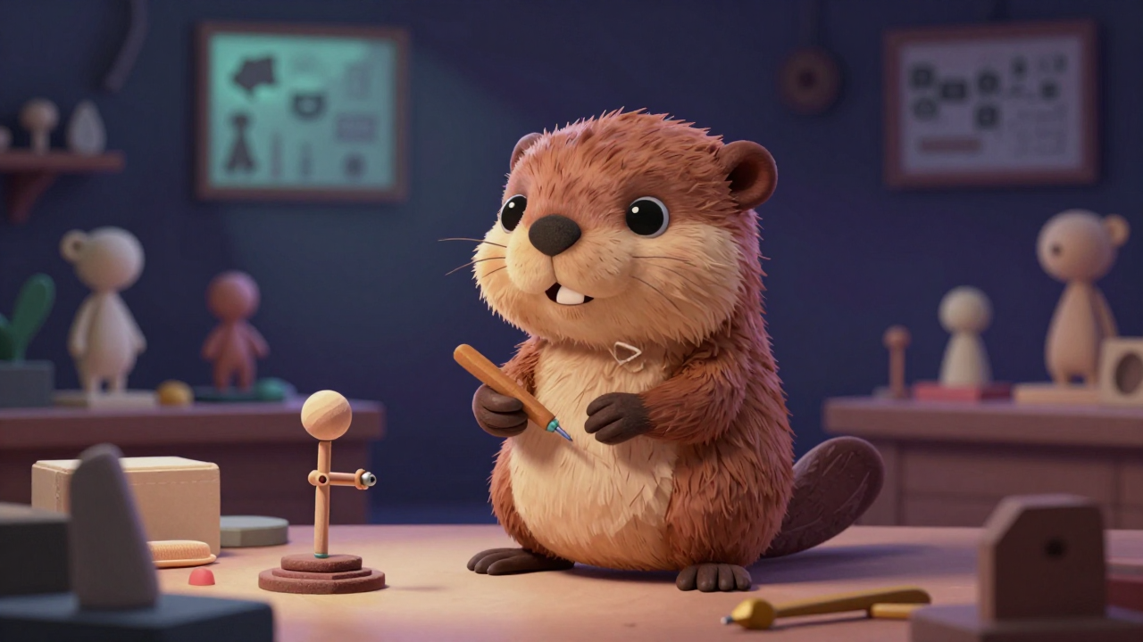 스톱모션애니메이션캐릭터제작원 직업 종사자가 업무를 수행하는 모습