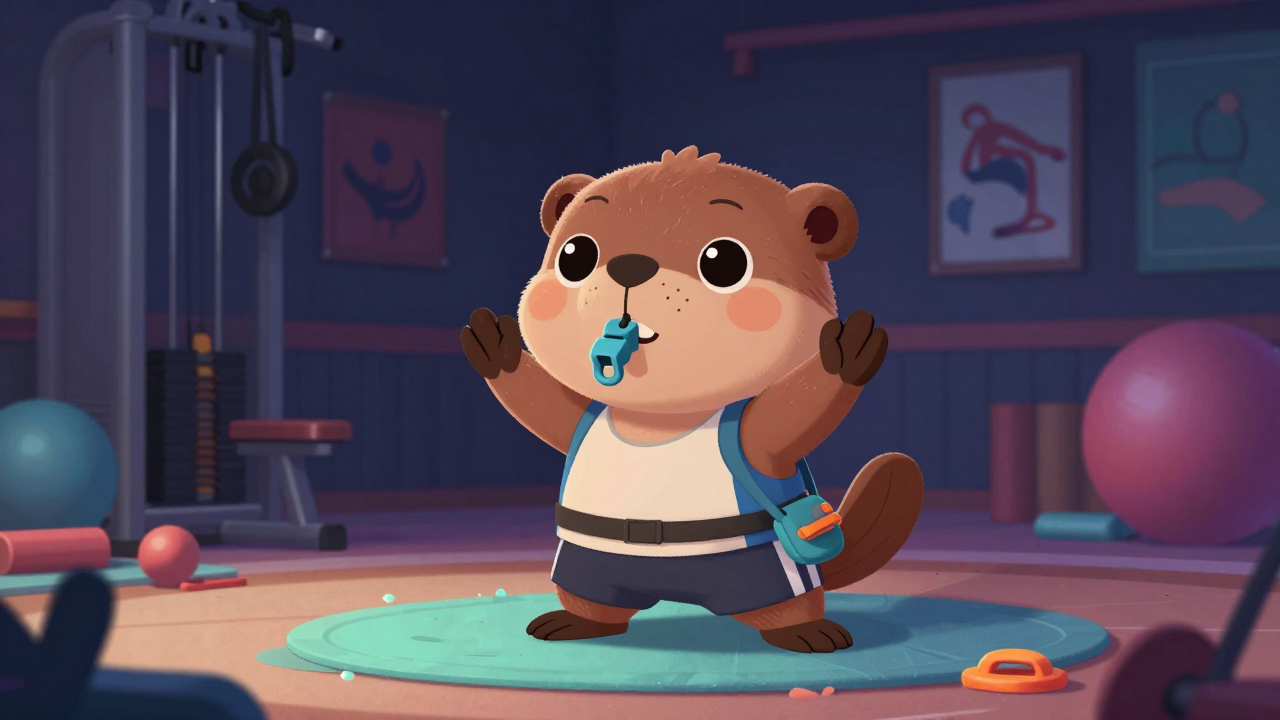 스포츠강사 직업 종사자가 업무를 수행하는 모습