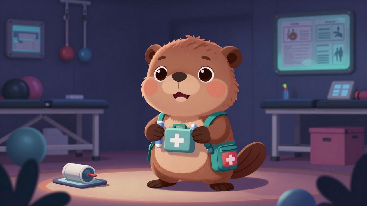 스포츠트레이너 직업 종사자가 업무를 수행하는 모습