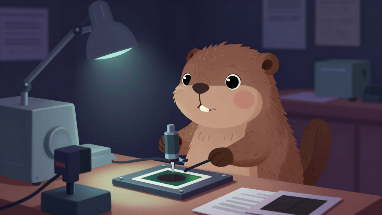 슬라이드제작원 직업 종사자가 업무를 수행하는 모습