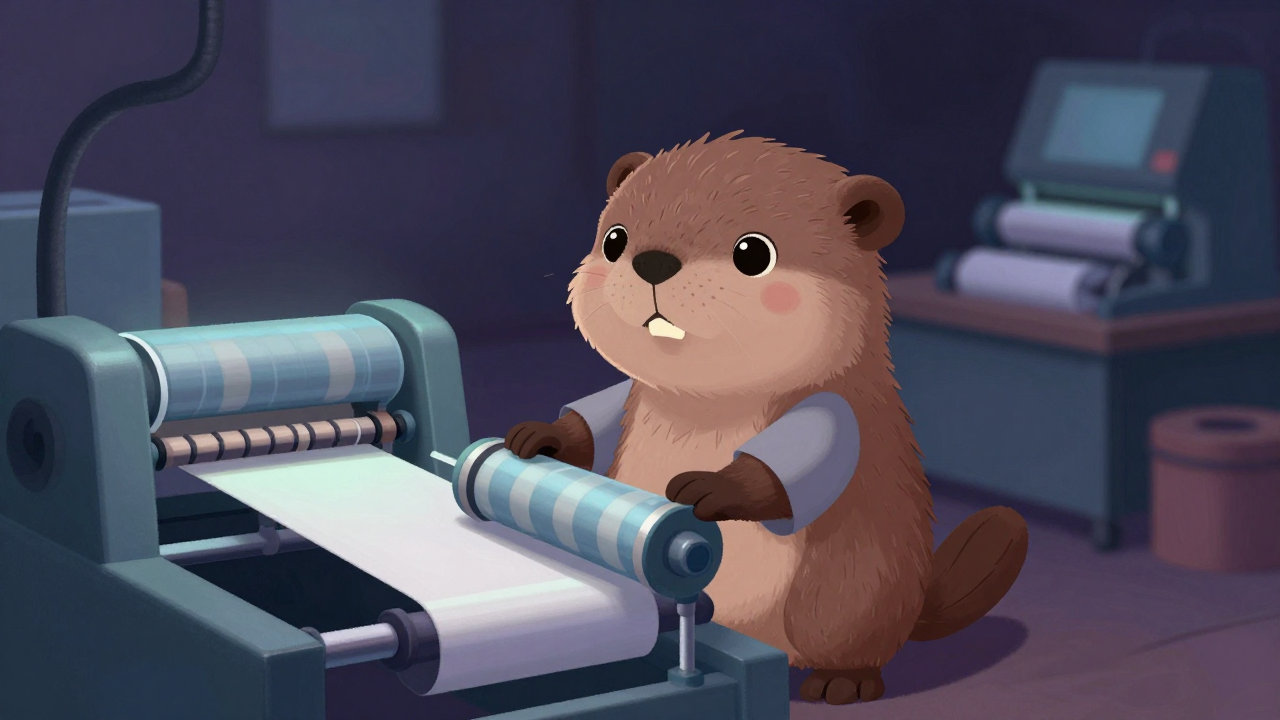 슬리브제조원 직업 종사자가 업무를 수행하는 모습