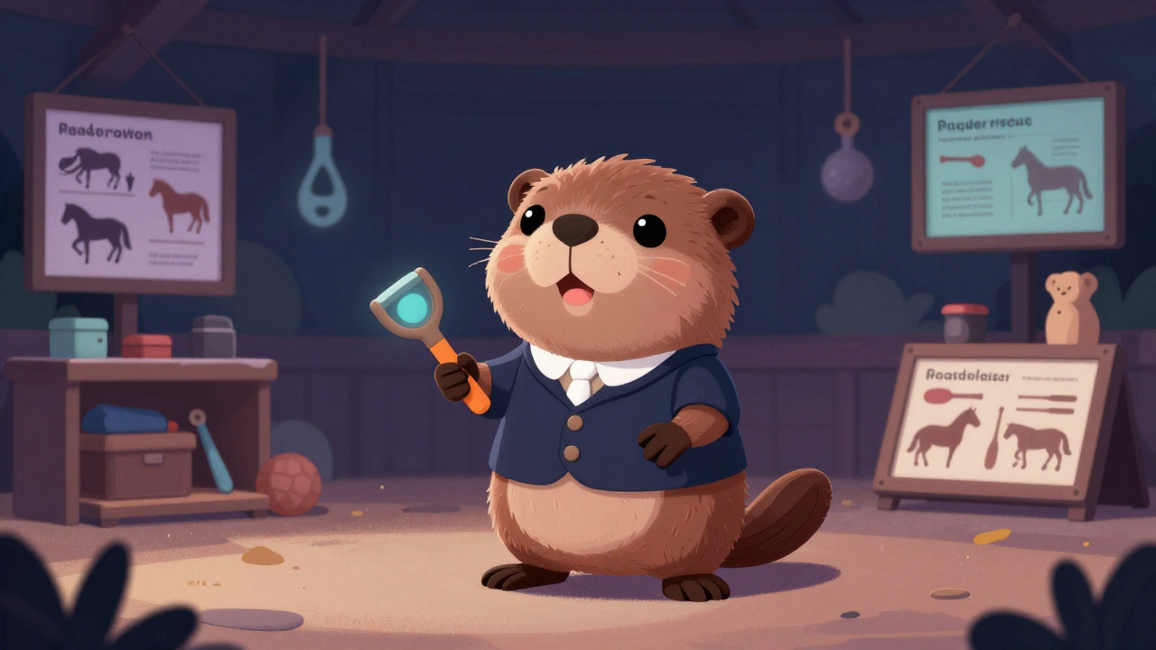 승마교관 직업 종사자가 업무를 수행하는 모습