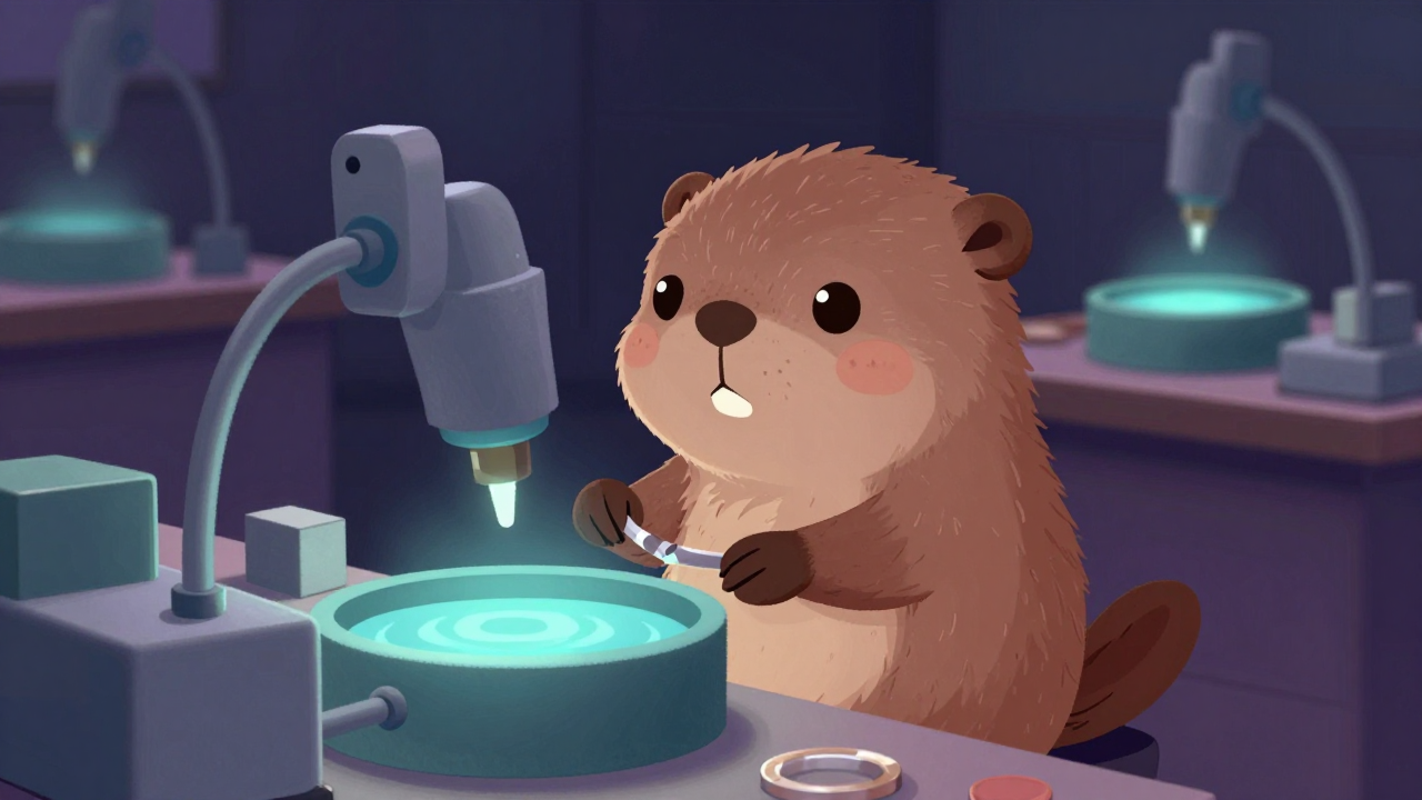 시계도금원 직업 종사자가 업무를 수행하는 모습