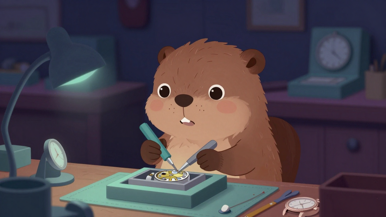 시계수리원 직업 종사자가 업무를 수행하는 모습