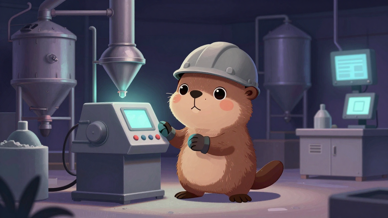 시멘트제조원 직업 종사자가 업무를 수행하는 모습