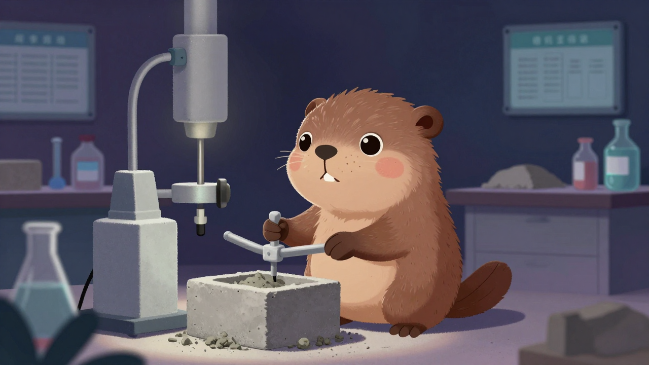 시멘트품질시험원 직업 종사자가 업무를 수행하는 모습