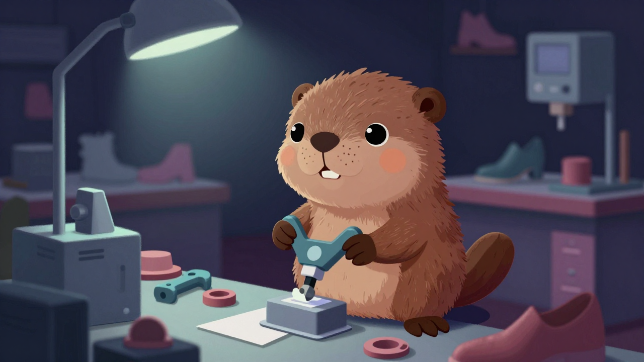 신발제화원 직업 종사자가 업무를 수행하는 모습