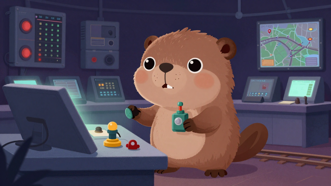 신호원 및 수송원 직업 종사자가 업무를 수행하는 모습