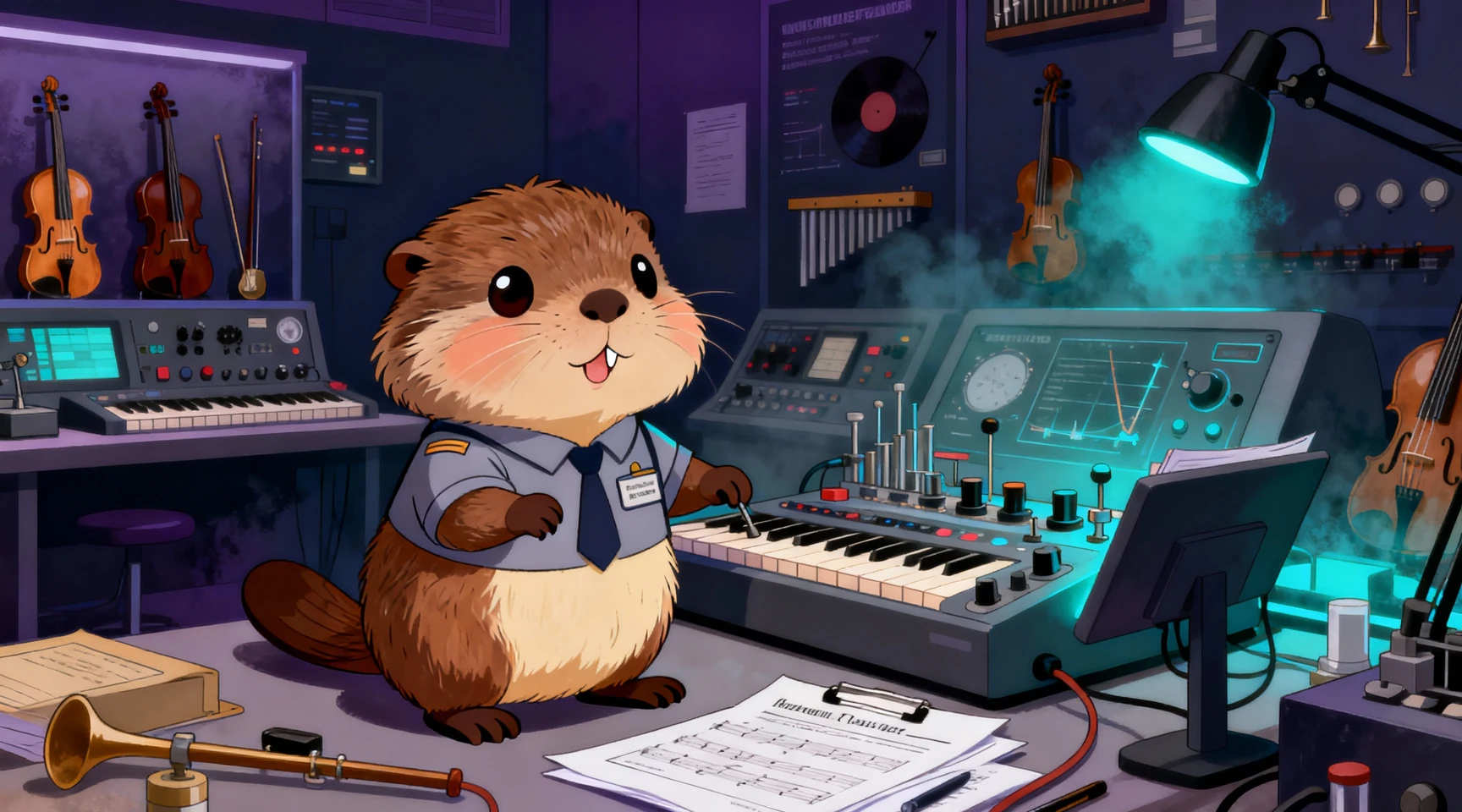 악기품질시험원 직업 종사자가 업무를 수행하는 모습