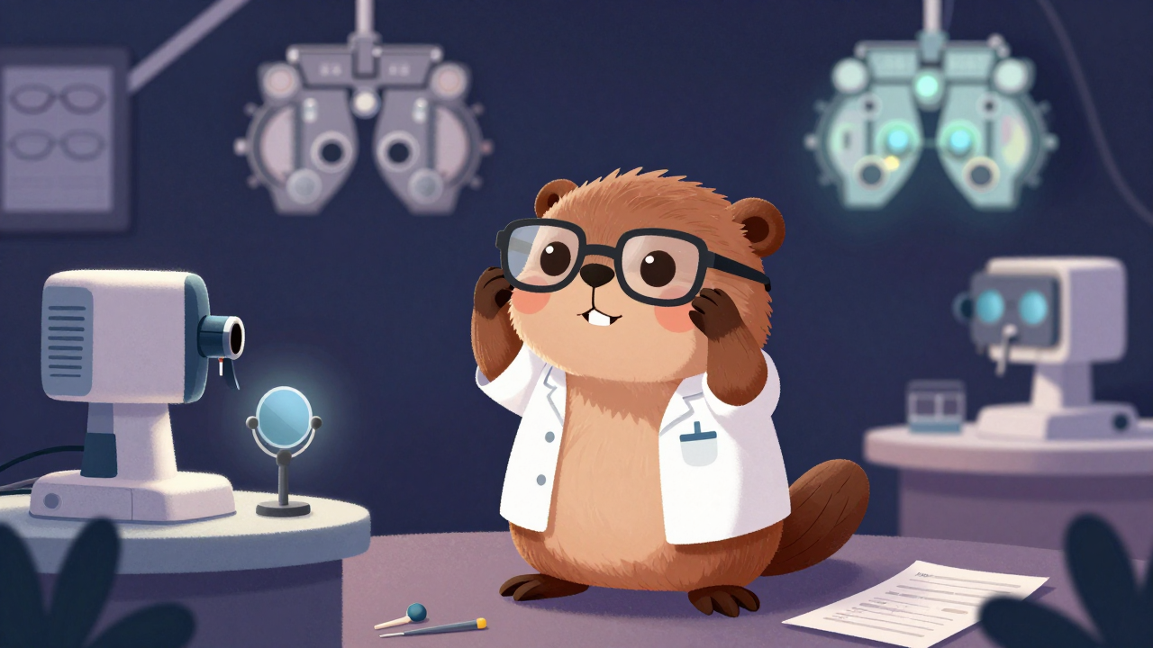 안경사 직업 종사자가 업무를 수행하는 모습