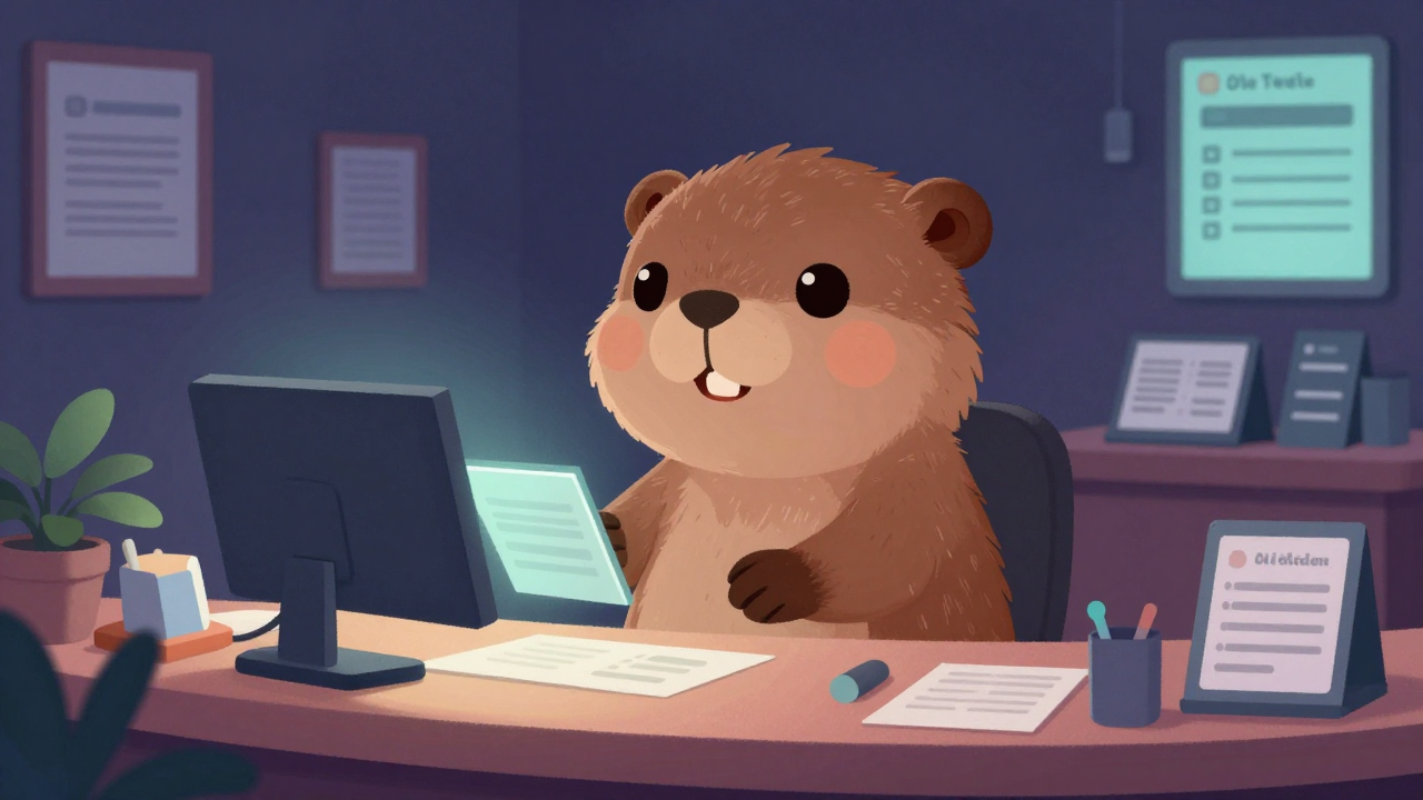 안내 및 접수사무원 직업 종사자가 업무를 수행하는 모습