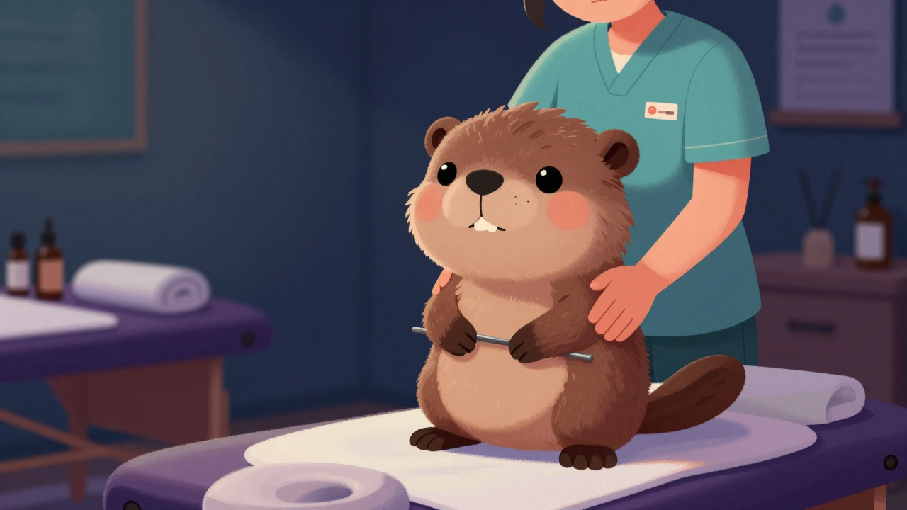 안마사 직업 종사자가 업무를 수행하는 모습