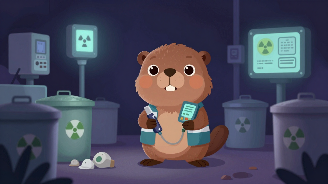 알아이폐기물관리원 직업 종사자가 업무를 수행하는 모습