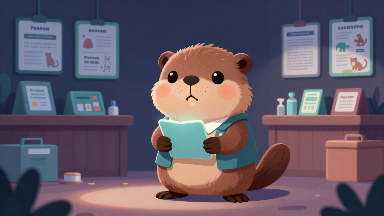 애견보험판매원 직업 종사자가 업무를 수행하는 모습