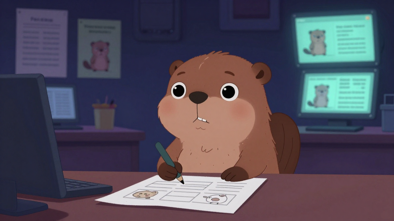 애니메이션시나리오작가 직업 종사자가 업무를 수행하는 모습