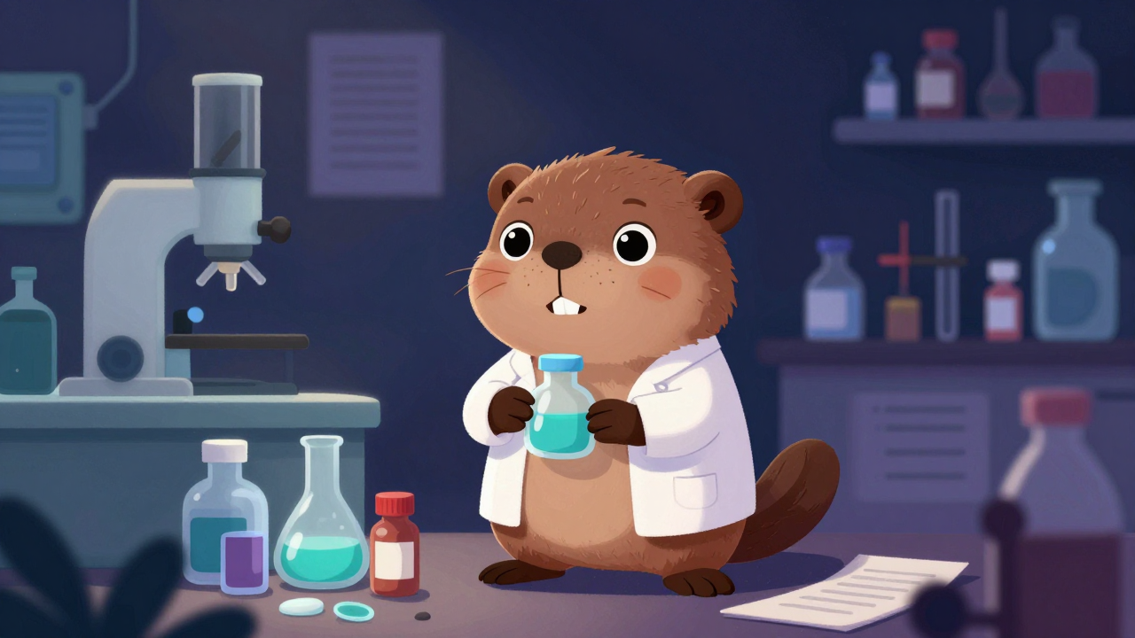 약학연구원 직업 종사자가 업무를 수행하는 모습