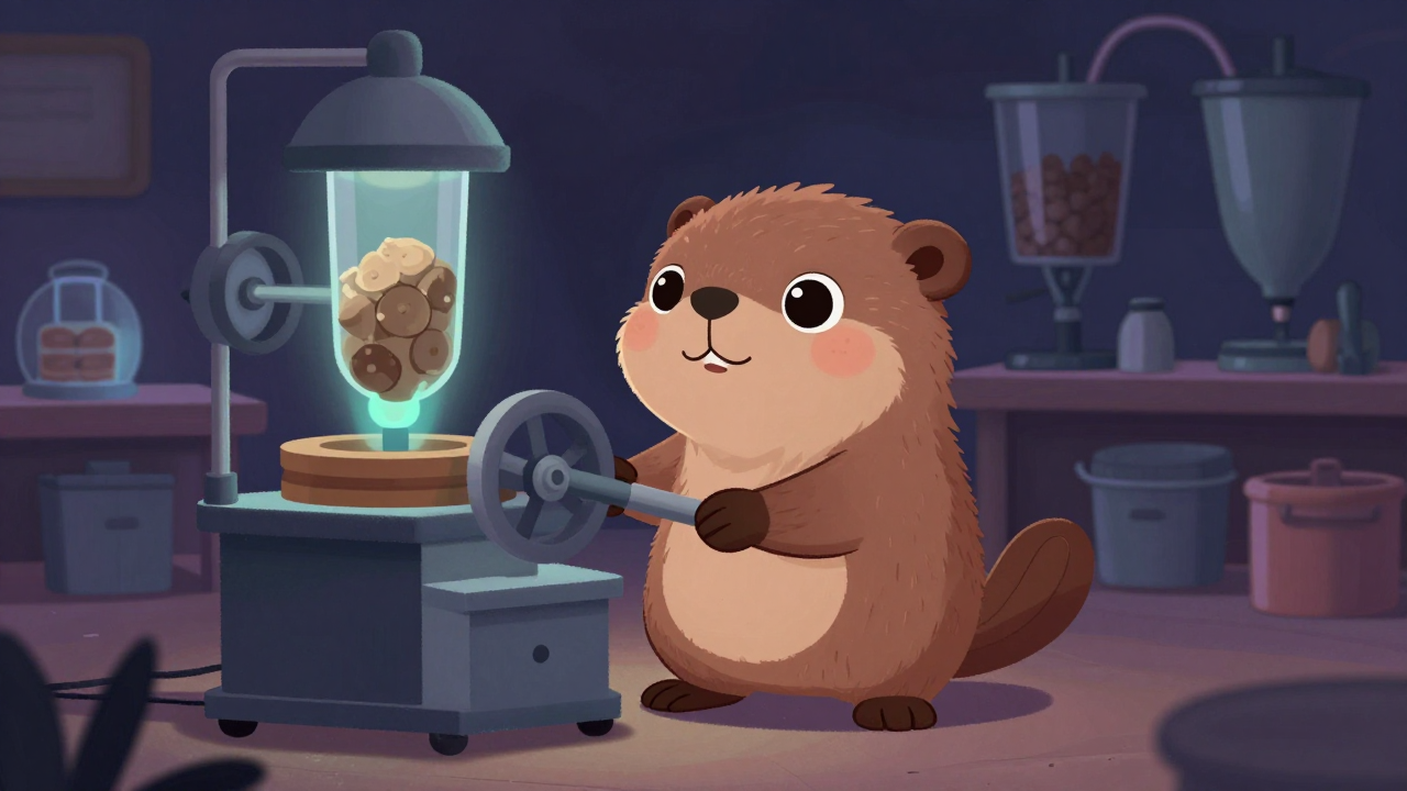 양념제분기조작원 직업 종사자가 업무를 수행하는 모습