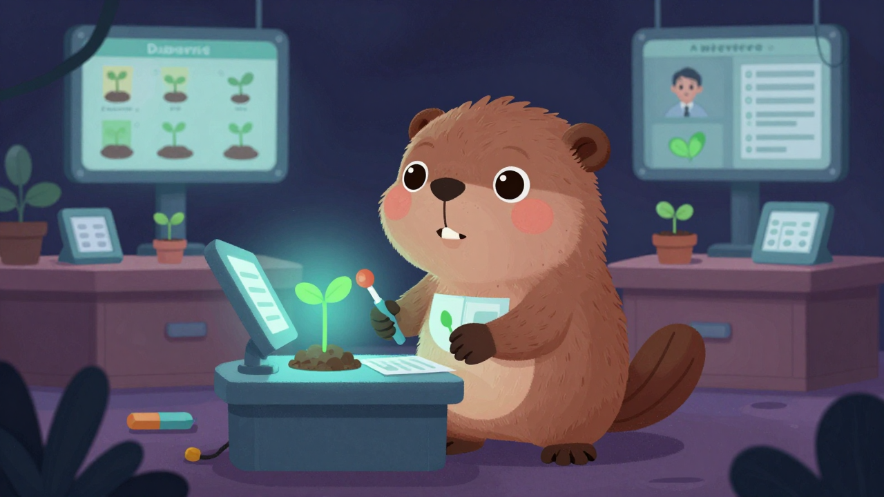 양묘관리원 직업 종사자가 업무를 수행하는 모습