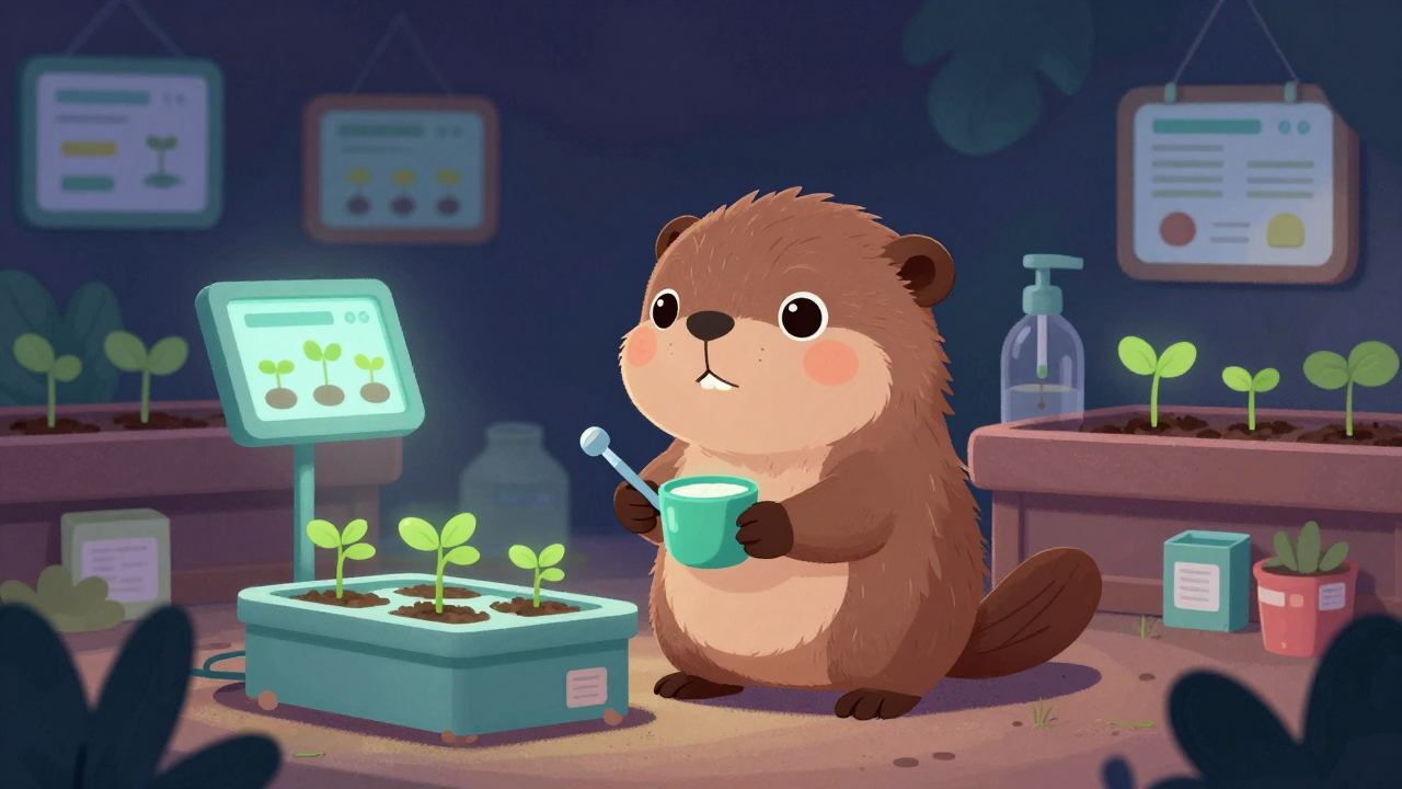 양묘재배자 직업 종사자가 업무를 수행하는 모습