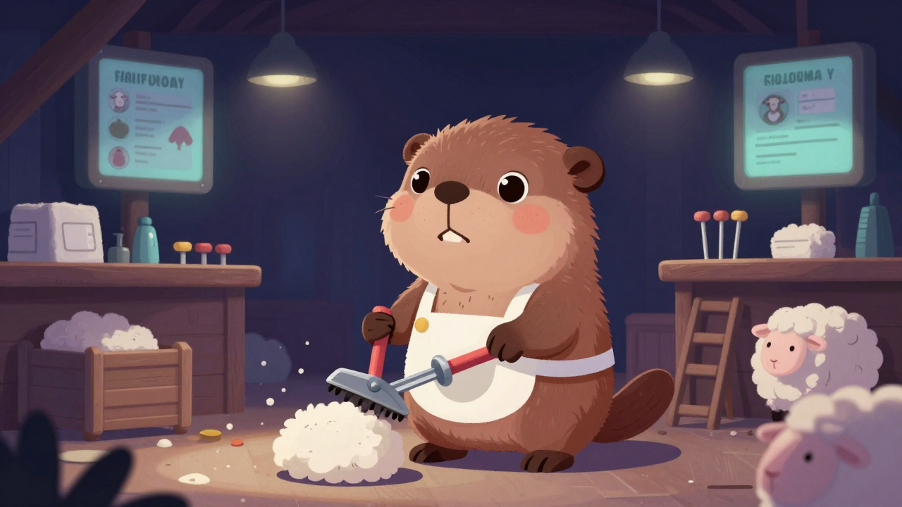 양사육사 직업 종사자가 업무를 수행하는 모습