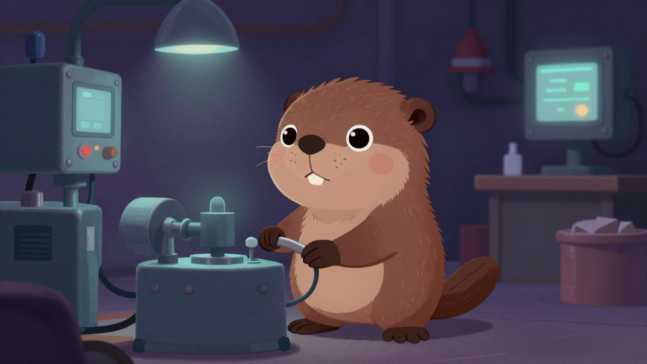 여과기조립원 직업 종사자가 업무를 수행하는 모습