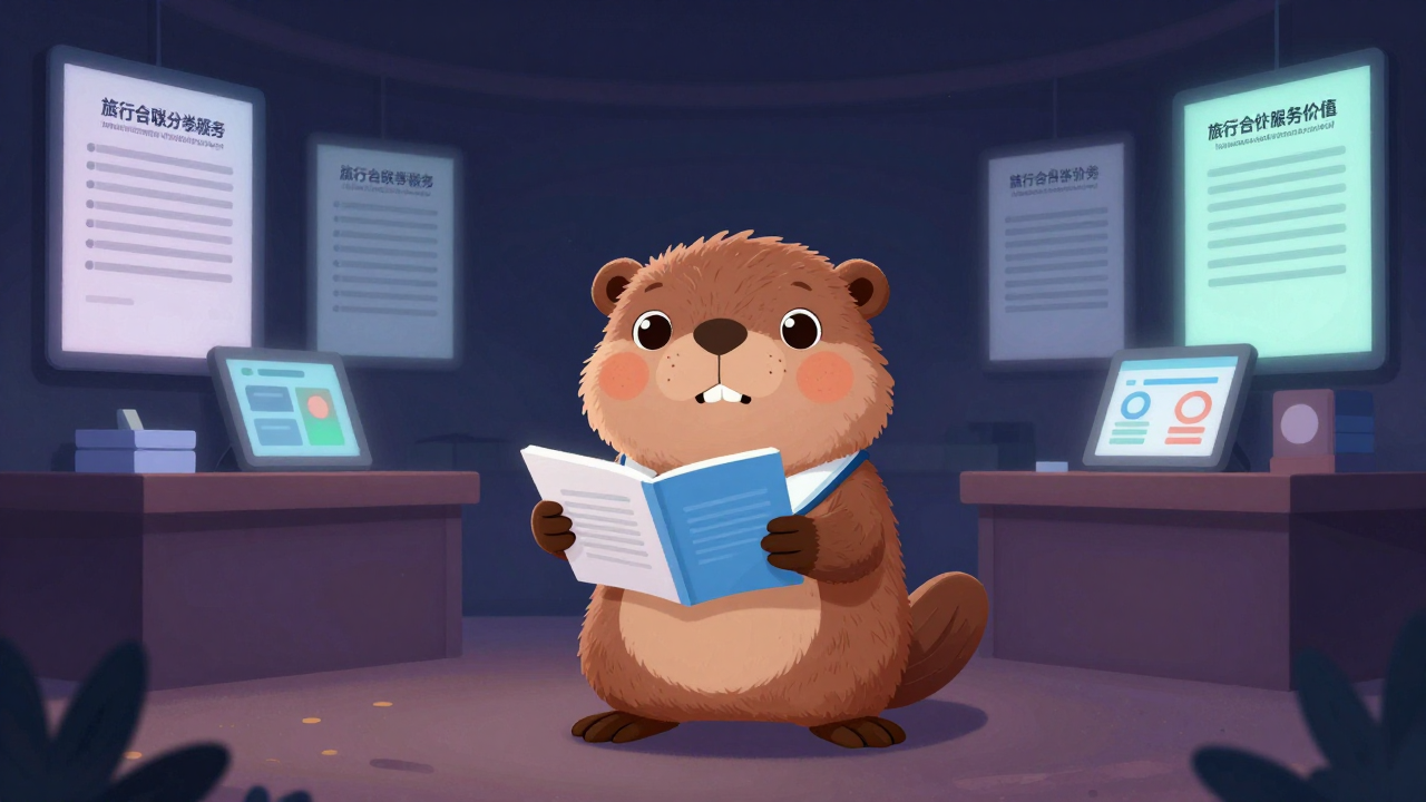 여행제휴사영업원 직업 종사자가 업무를 수행하는 모습