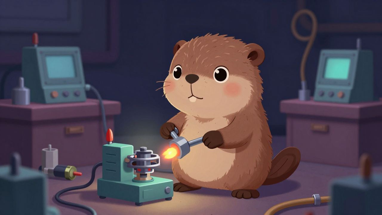 연소기구조립원 직업 종사자가 업무를 수행하는 모습