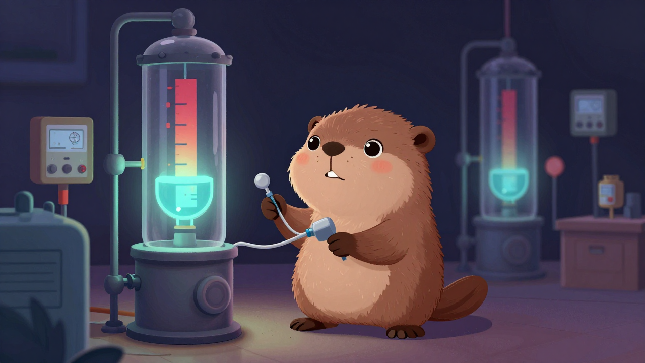 연속증류탑조작원 직업 종사자가 업무를 수행하는 모습