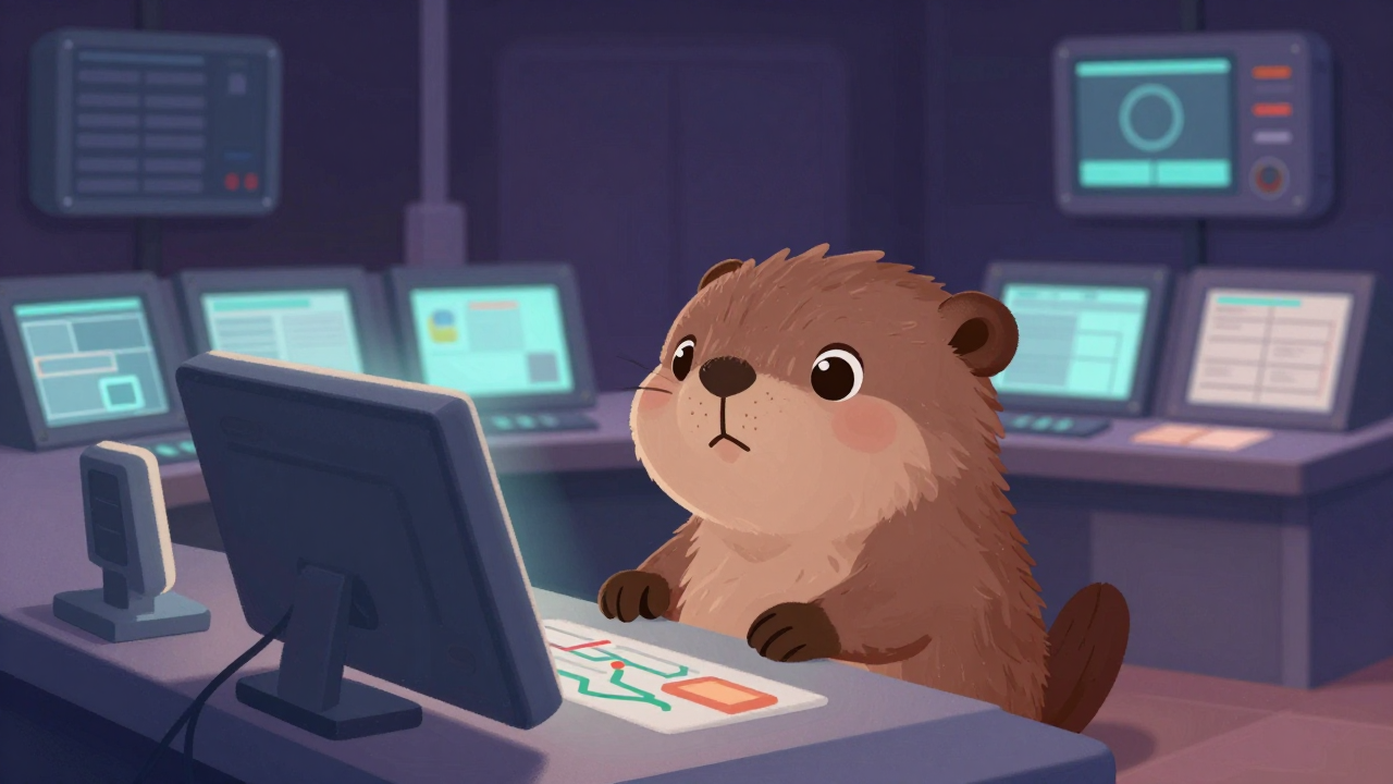 열차운용원 직업 종사자가 업무를 수행하는 모습