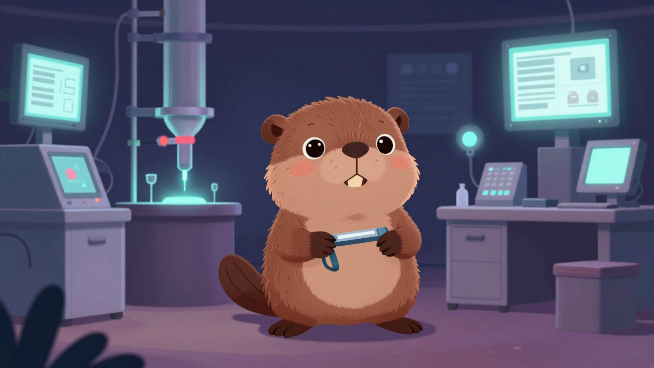 염색공정개발기술자 직업 종사자가 업무를 수행하는 모습