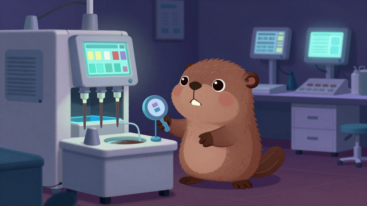 염색설비개발시험원 직업 종사자가 업무를 수행하는 모습