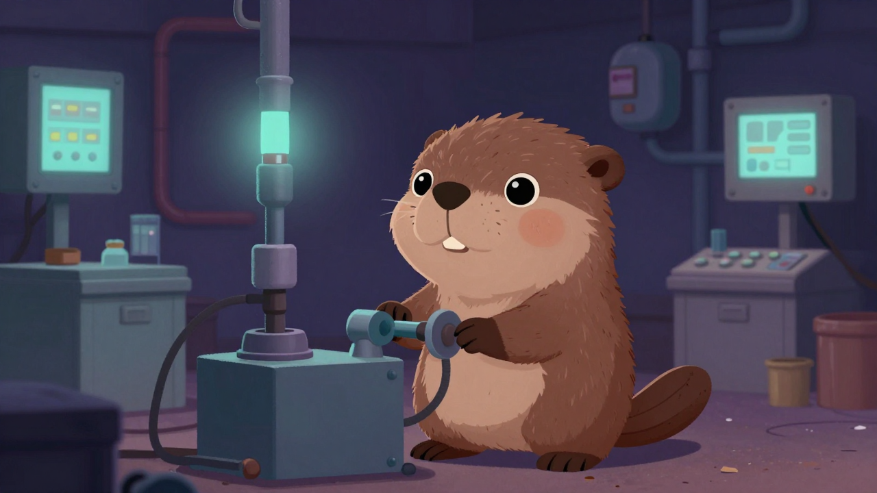 염색용얼음제조원 직업 종사자가 업무를 수행하는 모습