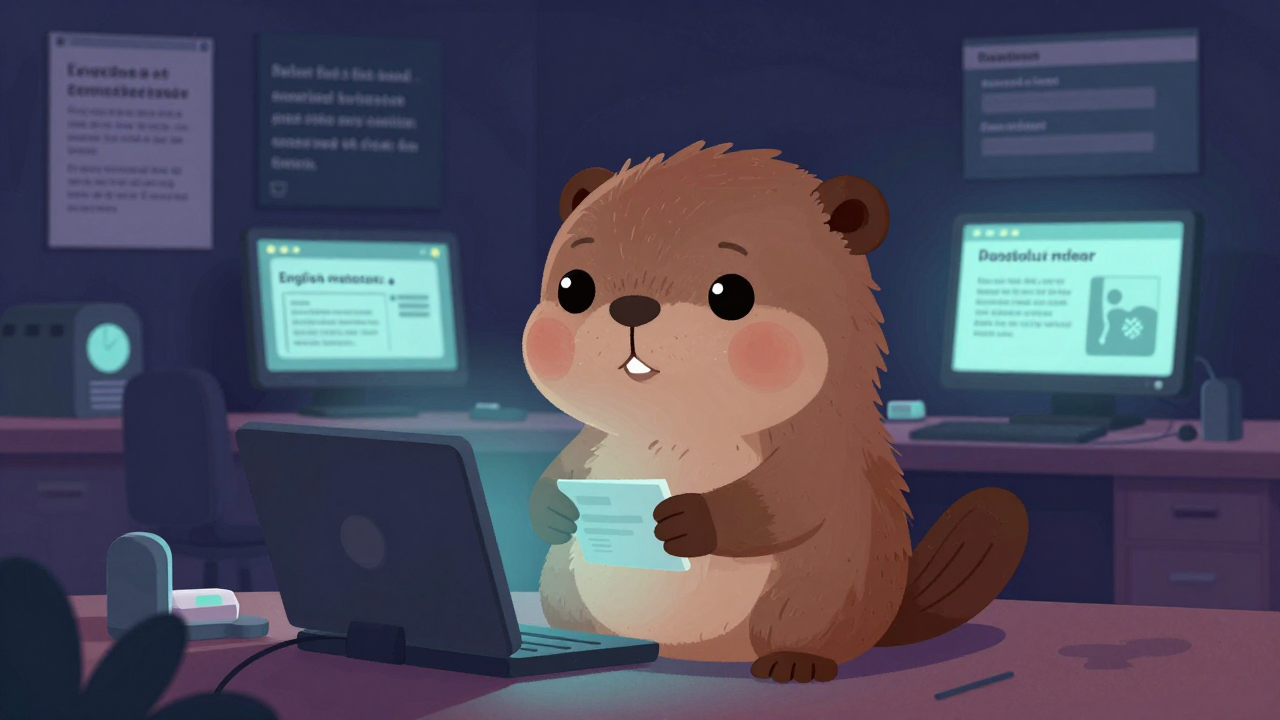 영문에디터 직업 종사자가 업무를 수행하는 모습