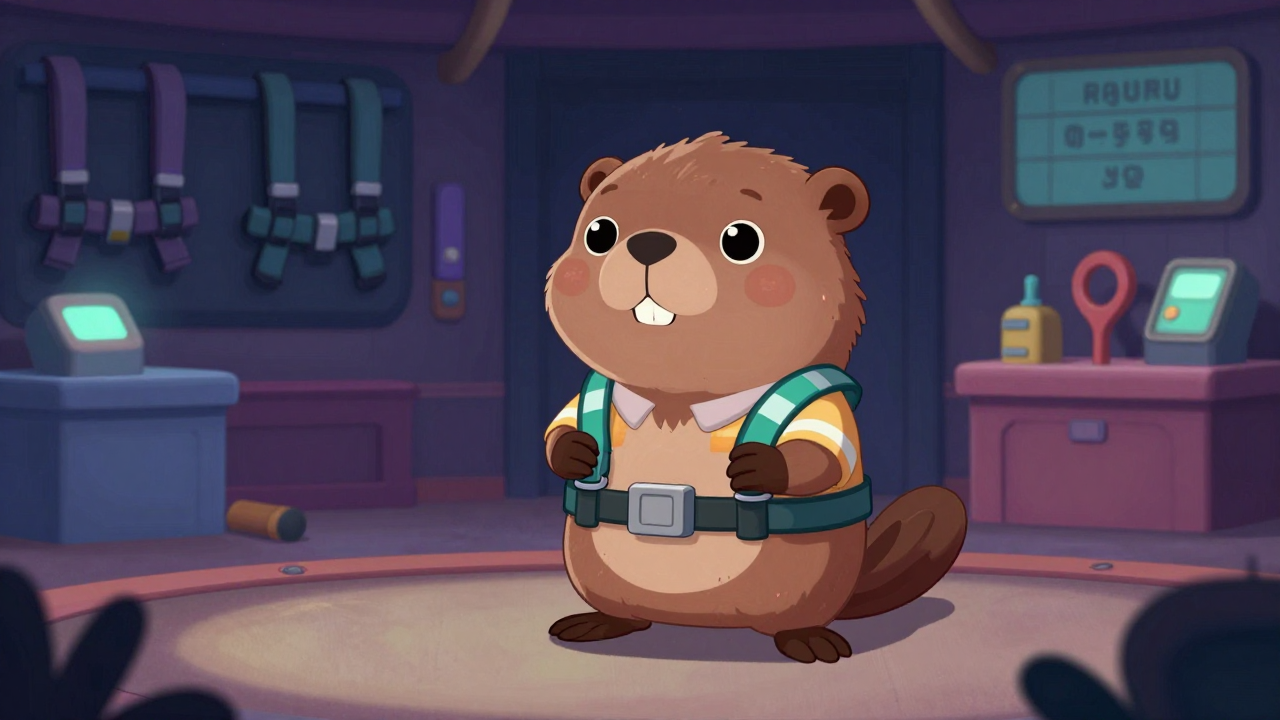 오락용승차기구보조원 직업 종사자가 업무를 수행하는 모습