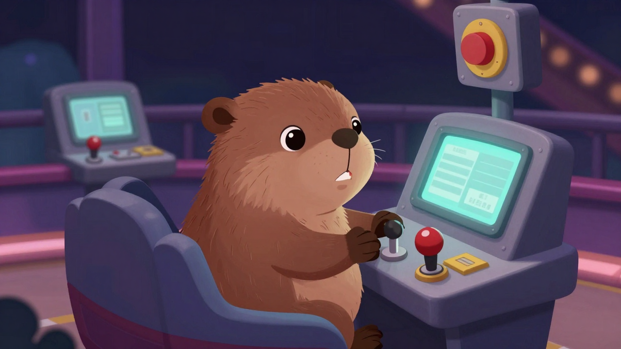 오락용승차기구조작원 직업 종사자가 업무를 수행하는 모습