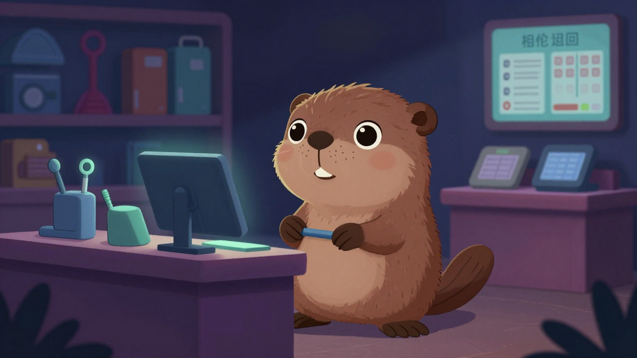 오락장비대여원 직업 종사자가 업무를 수행하는 모습