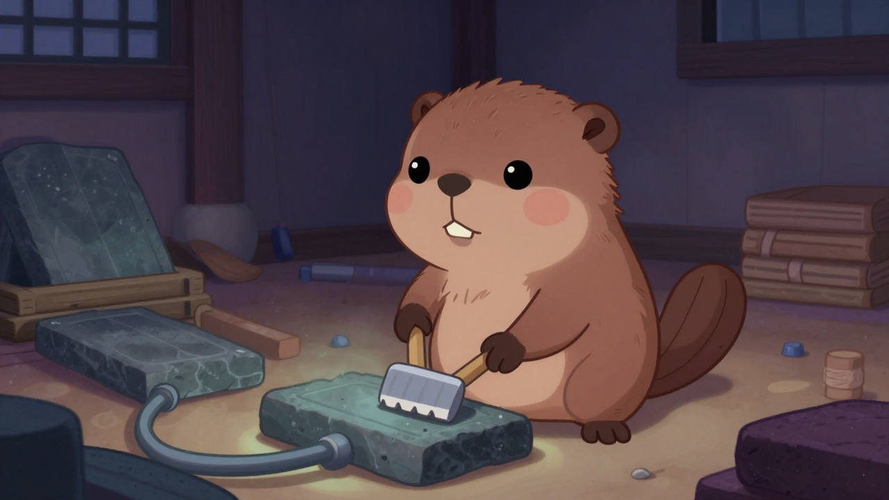 온돌공 직업 종사자가 업무를 수행하는 모습