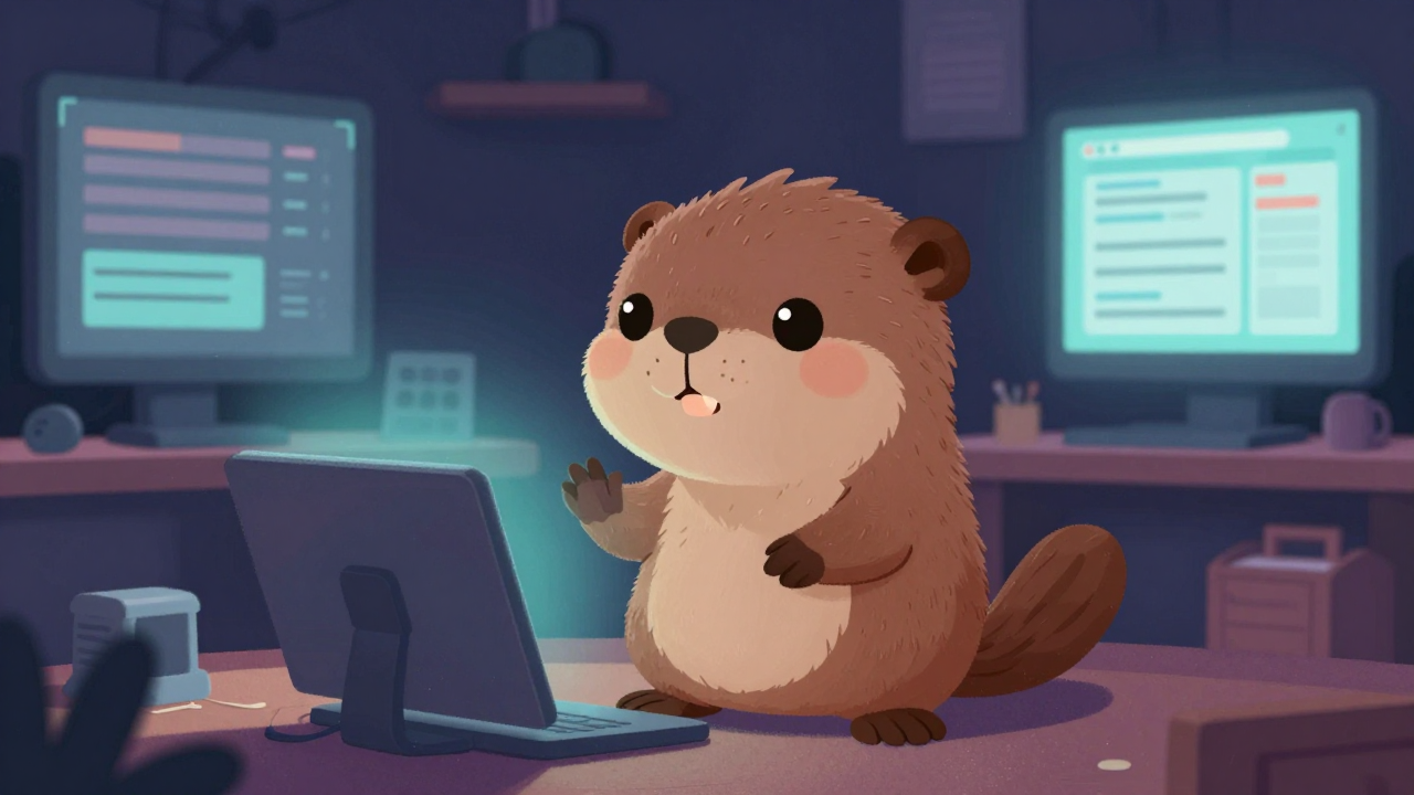 온라인튜터 직업 종사자가 업무를 수행하는 모습