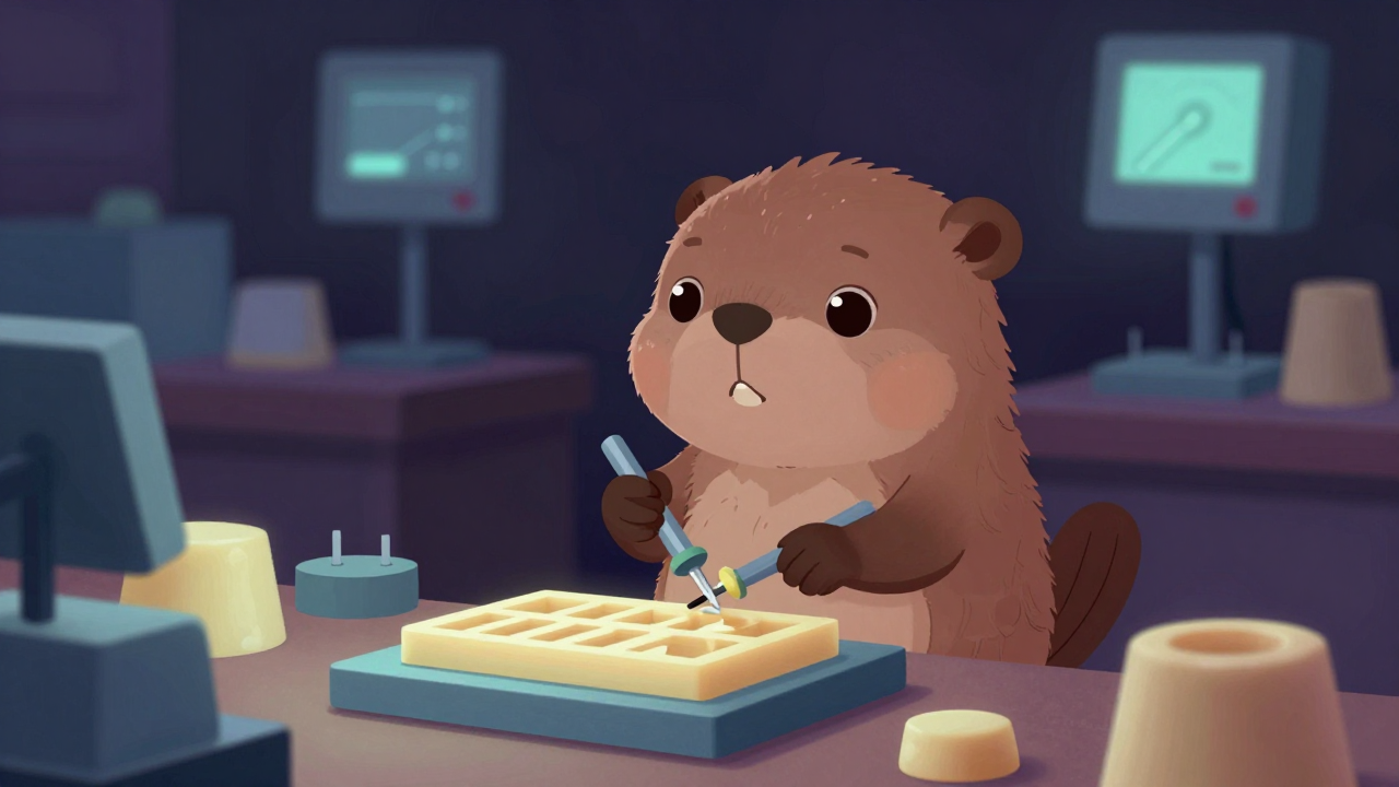 왁스모형조립원 직업 종사자가 업무를 수행하는 모습