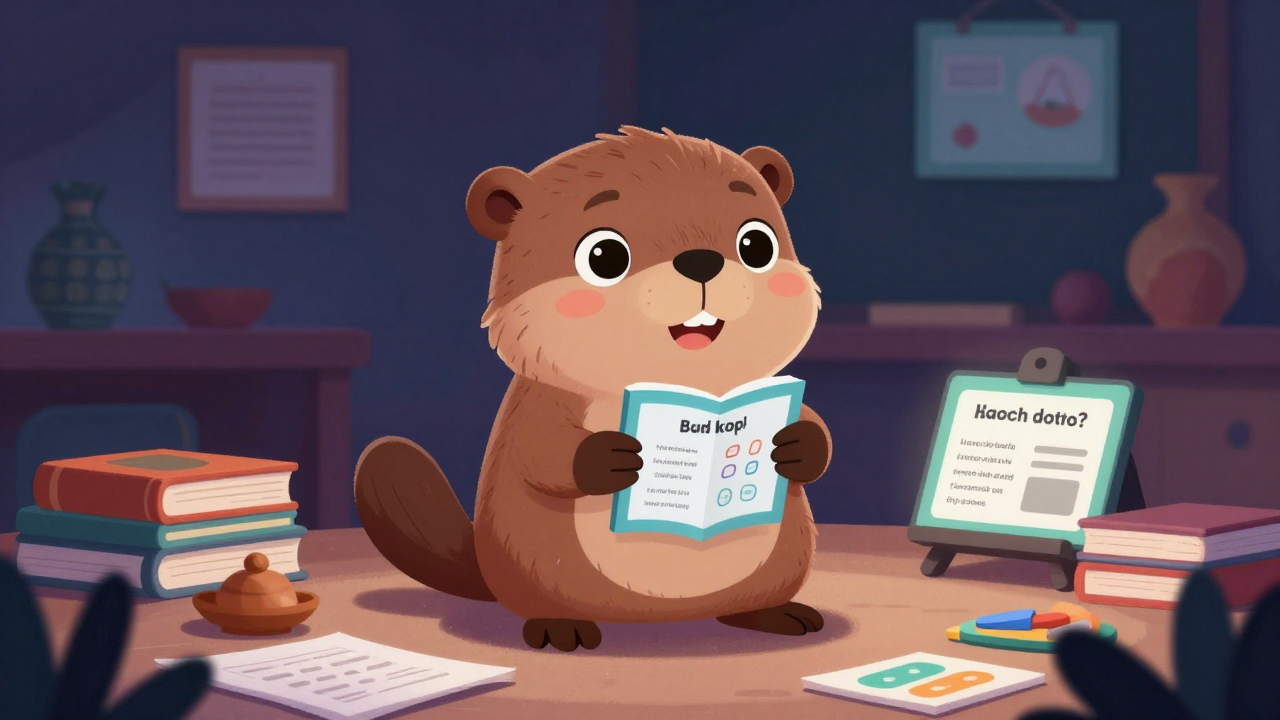 외국어강사 직업 종사자가 업무를 수행하는 모습