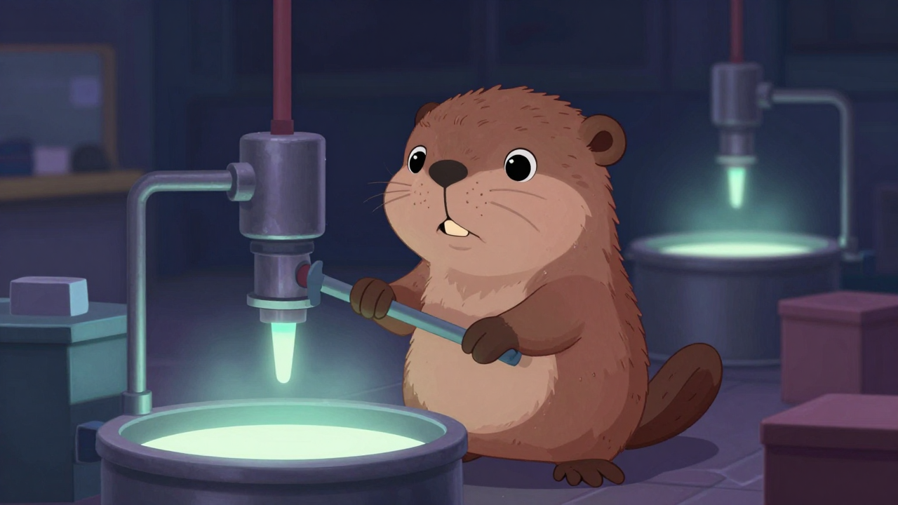 용융도금원 직업 종사자가 업무를 수행하는 모습